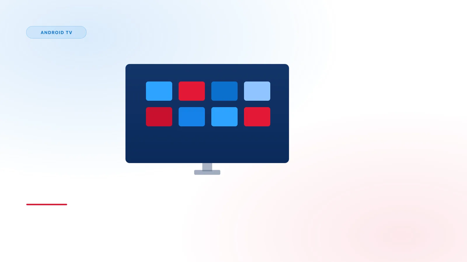 Television screen showing a grid of streaming app icons, representing an Android TV interface
