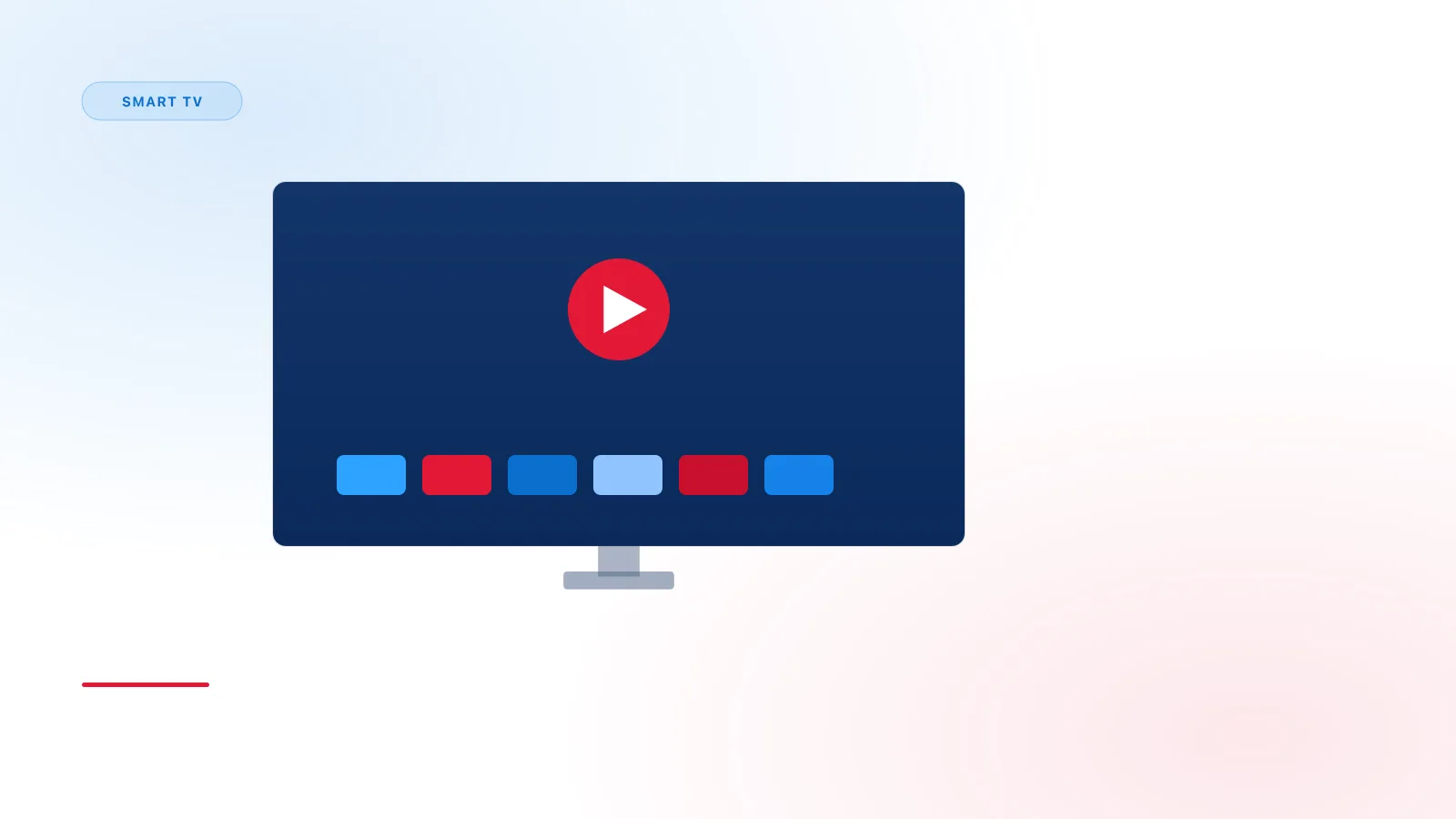 Modern flat-screen television with a row of built-in app icons